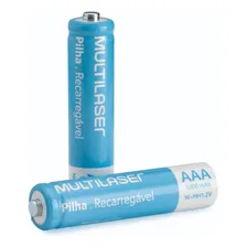 Pilhas Recarregáveis Multilaser Aaa 1000mah - 2un - Cb051 Foto mini 3