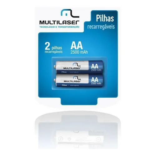 Pilhas Recarregáveis Multilaser Cb053 Aa 2500 Mah 2 Unidades Foto 1