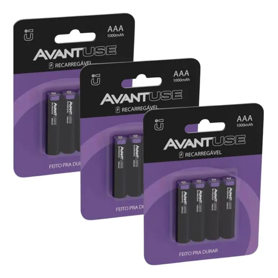 Pilhas Recarregavel Aaa 1000mah Avant - Kit 16 Unid Foto 1