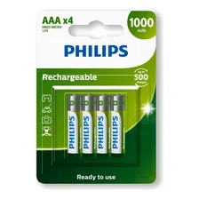 Pilhas recarregável Palito Philips AAA cartela com 4 unidades Foto mini 1