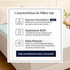 Pillow Top Casal De Espuma 4cm Viscoelástico Gel Sense Nasa Foto mini 2