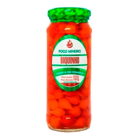 Pimenta Biquinho Vermelha Em Conserva Fogo Mineiro 350g Foto 1