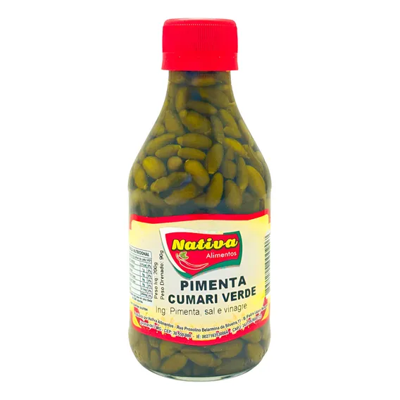 Pimenta Cumari Verde Em Conserva 200g Nativa Foto 1