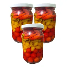 Pimenta Mista Em 4 Sabores Picantes Em Conserva No Óleo 230g Foto mini  3