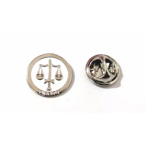 Pin Botton Broche Profissões Direito Advogado Cor Niquel Cor Prata Ou Dourado Foto 1