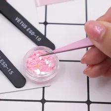 Pinça Alta Precisão Tweezers Ponta Reta Extensão De Cílios Foto mini 4