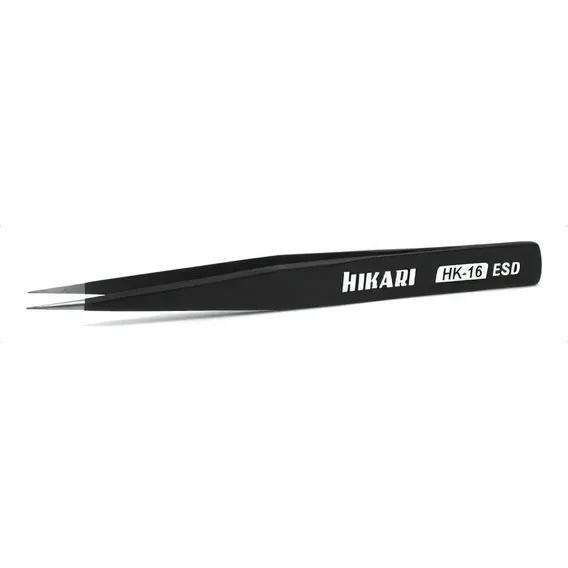 Pinça Antí-estática Preta Inox Hikari 125 Mm Hk-16 Esd Foto 1