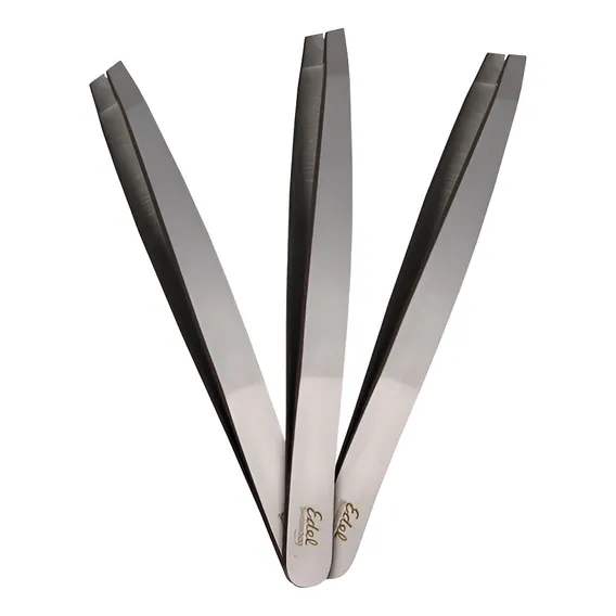 Pinça Edel Solingen Lisa Aço Inox Ponta Diagonal / Chanfrada Foto 1