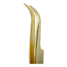 Pinça Ella Beauty Para Alongamento Cílios Ponta Curva Gold Foto mini  3