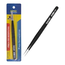 Pinça Esd Antiestática Preta Ponta Reta 140mm Hk-11 Hikari Foto  mini 1