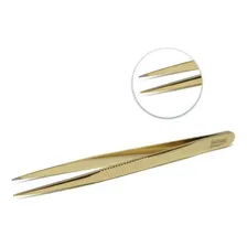 Pinça Para Sobrancelha Solingen Ponta Fina Agulha Dourado Foto mini 1