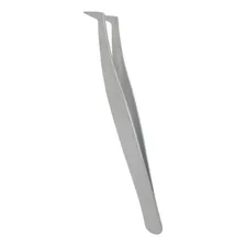 Pinça Ponta Curvada Navina 11cm Extensão Cílios Volume Russo Cor Prateado Lisa Foto  mini 1