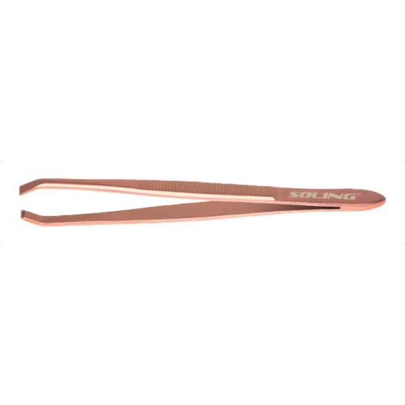 Pinça Soling Gold Rose Ponta Reta - Blister Foto 1