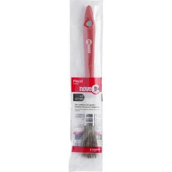 Pincel 1/2 Cerda Gris Cabo Plástico Para Tintas Latéx E Acr Foto 1