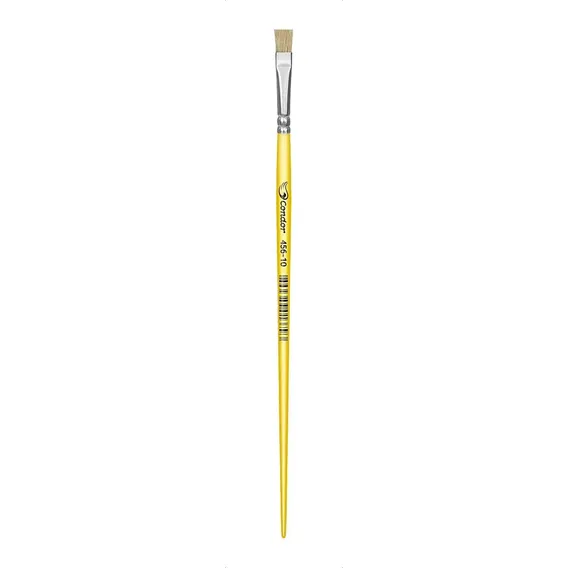 Pincel Chato Cerda Natural Cabo Longo Amarelo Condor 456 10 Foto 1