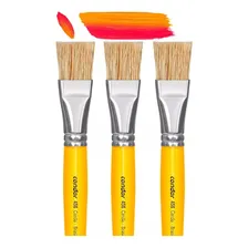 Pincel Chato Cerda Natural Cabo Longo Amarelo Condor 456 10 Foto mini  2