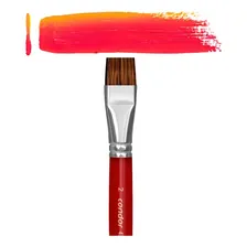 Pincel Chato Curto Orelha Boi Longo Vermelho 421-16 Condor Foto mini 1
