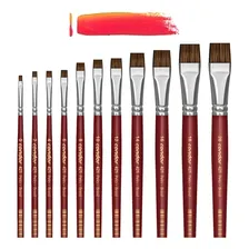 Pincel Chato Curto Orelha Boi Longo Vermelho 421-16 Condor Foto mini 3