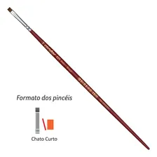 Pincel Chato Curto Orelha Boi Longo Vermelho 421-16 Condor Foto mini 2