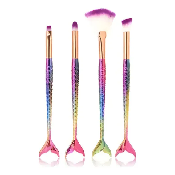Pincel De Maquiagem Profissional De Precisão Sereia Kit 7 Foto 1