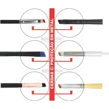 Pincel Macrilan Chanfrado Para Delinear - Design Sobrancelha Cor Branco Foto mini 3