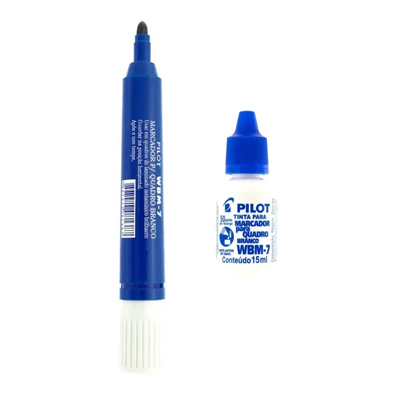 Pincel Marcador Quadro Branco Pilot Wbm-7 Azul + Refil Foto 1