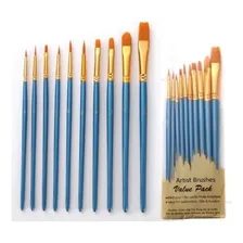 Pincel Para Pintura Aquarela Óleo Acrílico Kit 10 Peças Foto  mini 1