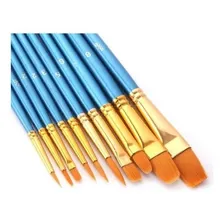 Pincel Para Pintura Aquarela Óleo Acrílico Kit 10 Peças Foto mini  2