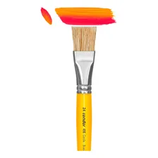 Pincel Profissional Chato Pintura Tecido Artesanato Kit C/13 Foto mini 2