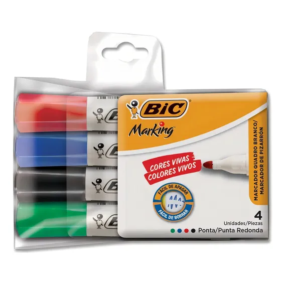 Pincel Quadro Branco 2,0 Mm 4 Cores Bic Foto 1