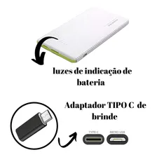 Pineng PN-951 Micro-USB Carregador portatil 10.000 Branco Foto mini  3
