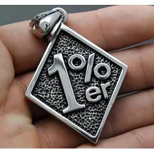 Pingente Aço Inox 1%er Moto Motogrupo Motoclube Harley Treze Cor Prateado Foto mini 1