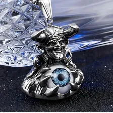 Pingente A莽o Inox Diabo Dem么nio Exu Olho Carro Moto Rock Cor Prateado Foto mini 1