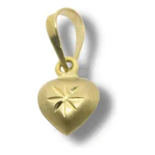 Pingente Berloque Em Ouro 18k Estampado Coração P645 Foto  mini 1