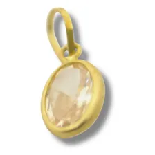 Pingente Berloque Em Ouro 18k Gota Pingo Zirc 5mm P604 T Foto mini 1