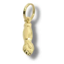 Pingente Berloque Ouro 18k Figa Da Sorte Pé De Coelho P153 Foto  mini 1