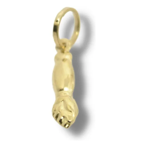 Pingente Berloque Ouro 18k Figa Da Sorte Pé De Coelho P153 Foto 1