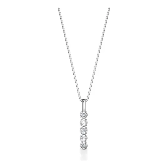 Pingente Com Diamantes Em Ouro Branco 18k Foto 1
