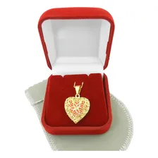 Pingente Coração Aromatizado 2cm Folheado Ouro Pi221 Foto mini 1