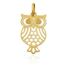 Pingente Coruja Em Ouro 18k Cor Amarelo Foto  mini 1