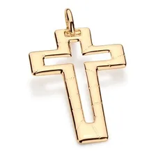 Pingente Crucifixo Vazado Masculino Folheado Ouro Rommanel Cor Dourado Foto mini 1