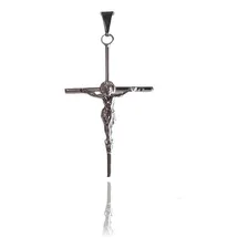 Pingente Cruz Com Cristo Aço Inox Foto  mini 1