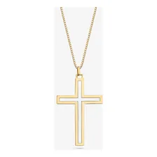 Pingente Cruz Em Ouro Amarelo E Ouro Branco 18k Foto mini 1
