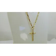Pingente Cruz Para Corrente Fio Torcido Ouro 18k-750 Cor Dourado Foto mini 4