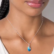 Pingente Da Moana Prata Com Aplicação Azul; 840178 Rommanel Cor Azul Foto mini 3