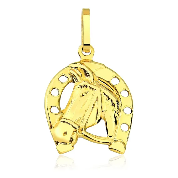 Pingente De Ouro 18k Ferradura Com Cavalo Foto 1