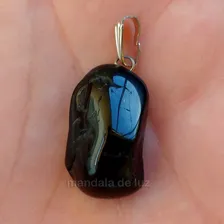 Pingente De Proteção Turmalina Negra Natural Rolada Energias Foto mini  3