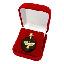 Pingente Divino Espirito Santo Pedra Onix E Ouro 18k - 750 Cor Amarelo Foto mini 4