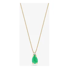 Pingente Em Gota Com Esmeralda E Diamante Em Ouro 18k Foto  mini 1