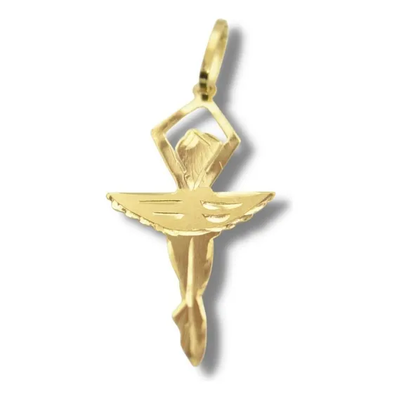 Pingente Em Ouro 18k Boneca/ Bailarina Chapa Trabalhada P176 Foto 1